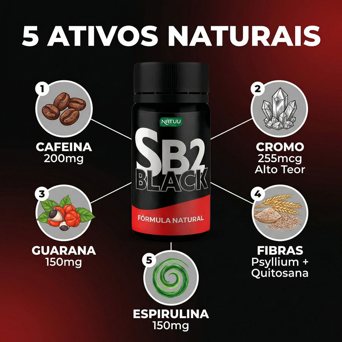 5 Ativos Naturais SB2 Turbo Black